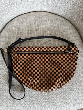 Clare V. Grande Fanny Black and Tan Woven Checker RARE -- Great Bag for Fall!